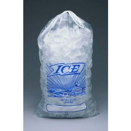 LK PACKAGING Printed Drawstring Metallocene Ice Bags, 12"W x 19"L, 1.35 Mil, 500/Pack H19PDS